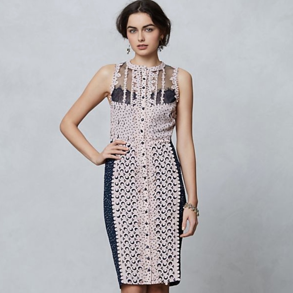 Anthropologie Byron Lars Laser Cut Sheath